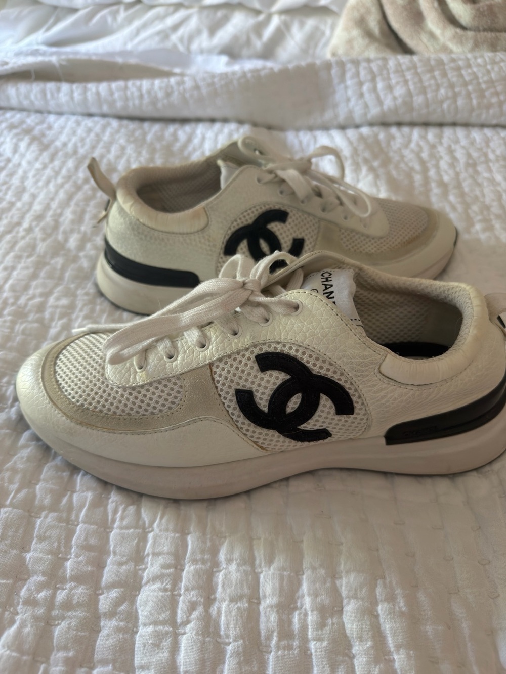Chanel Interlocking CC Logo calfskin sneakers